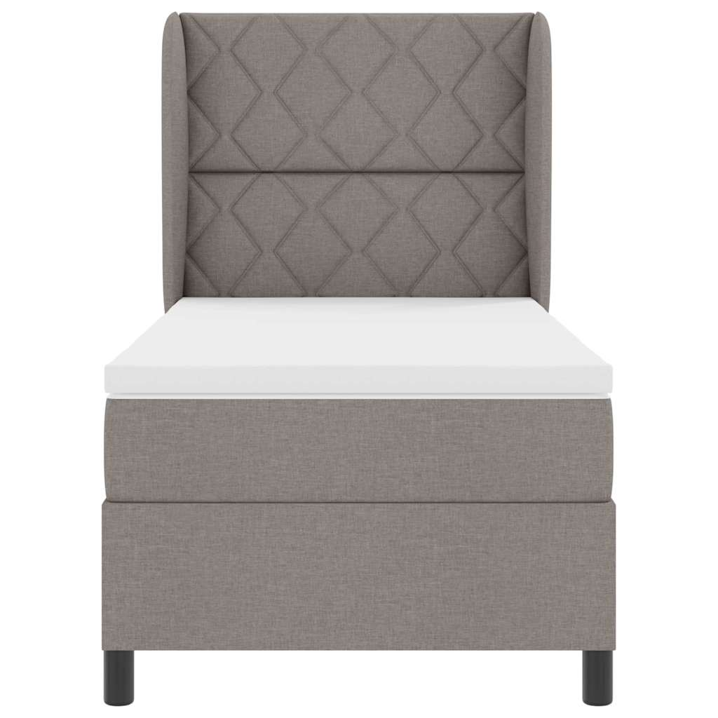 vidaXL Κρεβάτι με ελατήρια με κεφαλάρι Taupe 100 x 200 cm ύφασμα