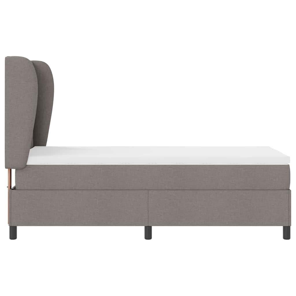 vidaXL Κρεβάτι με ελατήρια με κεφαλάρι Taupe 100 x 200 cm ύφασμα