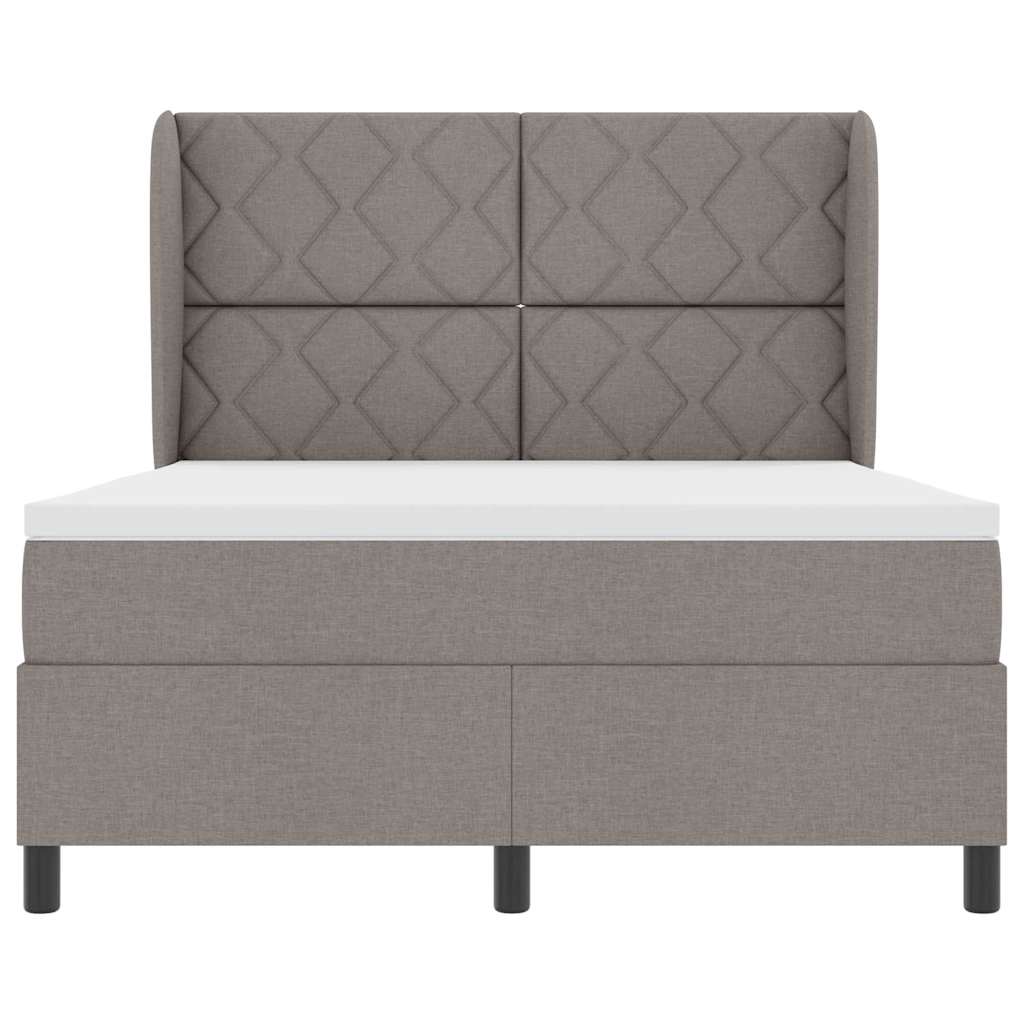 vidaXL Κρεβάτι με ελατήρια με κεφαλάρι Taupe 140 x 190 cm ύφασμα