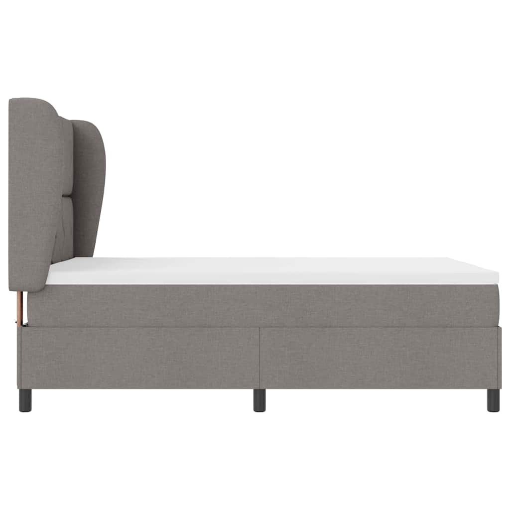 vidaXL Κρεβάτι με ελατήρια με κεφαλάρι Taupe 140 x 190 cm ύφασμα