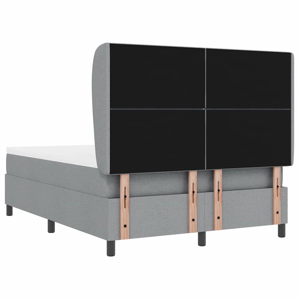 vidaXL Κρεβάτι με ελατήρια Ανοιχτό γκρι 140 x 200 cm ύφασμα