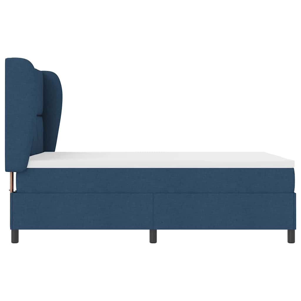 vidaXL Κρεβάτι με ελατήρια με κεφαλάρι Μπλε 140 x 200 cm ύφασμα