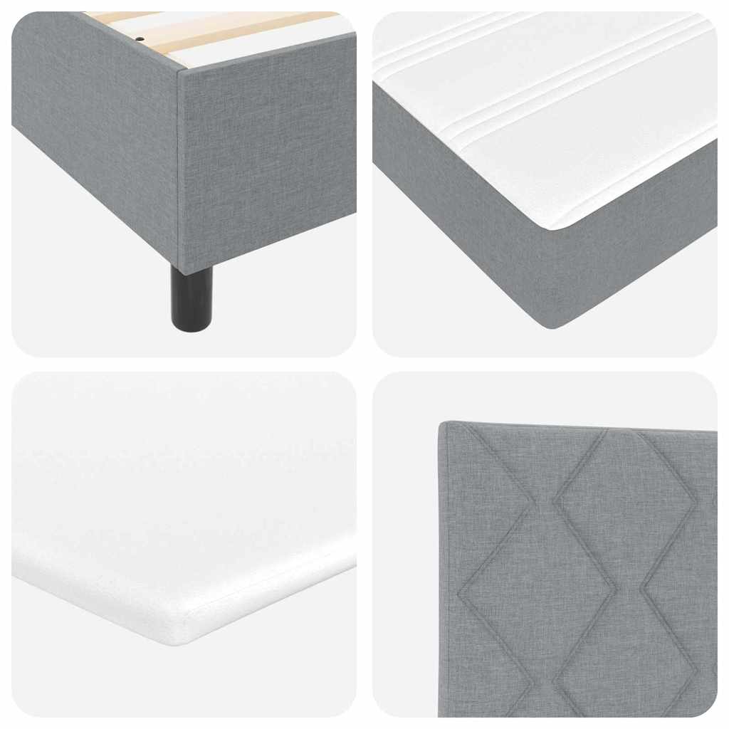 vidaXL Κρεβάτι με ελατήρια Ανοιχτό γκρι 160 x 200 cm ύφασμα