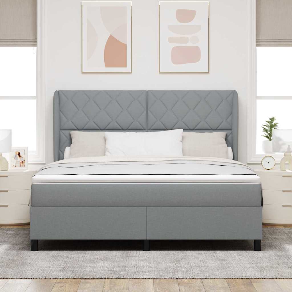 vidaXL Κρεβάτι με ελατήρια Ανοιχτό γκρι 180 x 200 cm ύφασμα