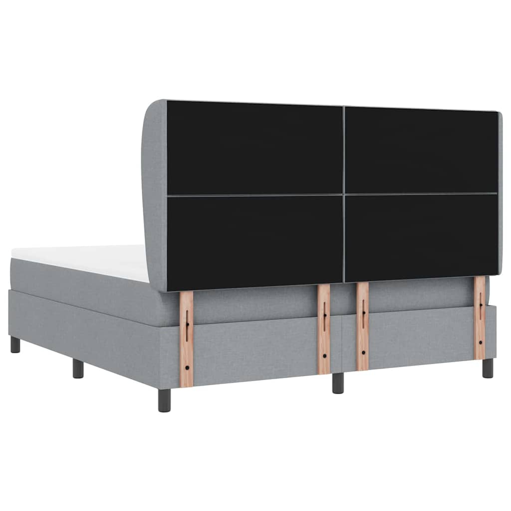 vidaXL Κρεβάτι με ελατήρια Ανοιχτό γκρι 180 x 200 cm ύφασμα