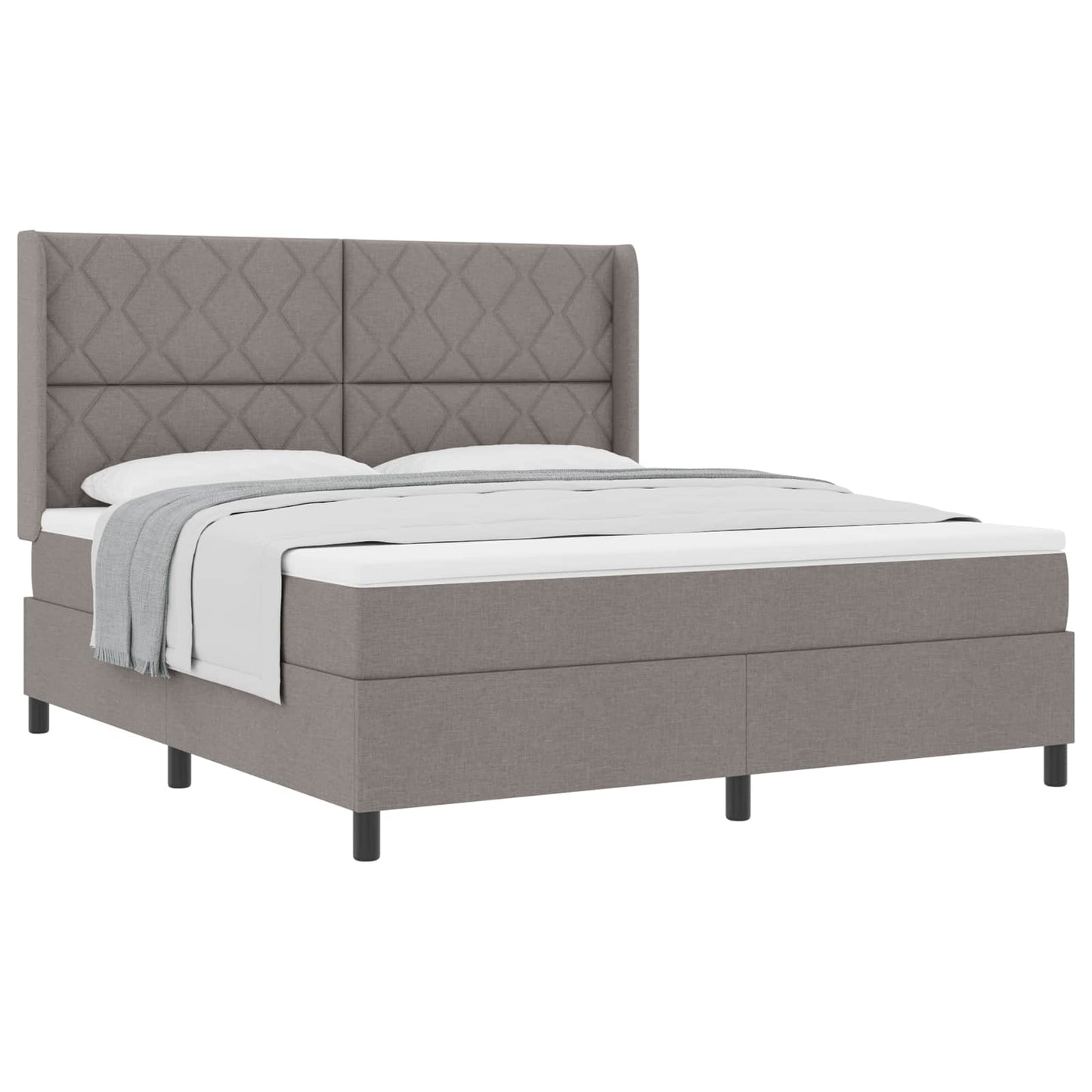 vidaXL Κρεβάτι με ελατήρια με κεφαλάρι Taupe 180 x 200 cm ύφασμα