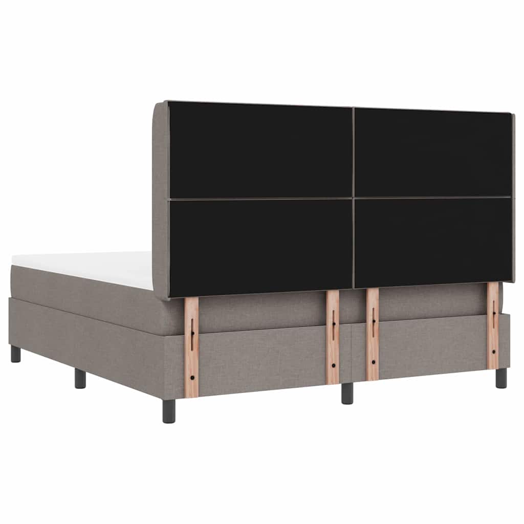 vidaXL Κρεβάτι με ελατήρια με κεφαλάρι Taupe 180 x 200 cm ύφασμα