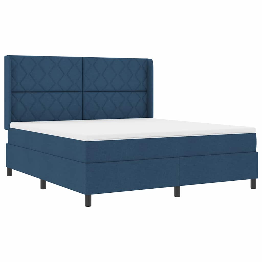 vidaXL Κρεβάτι με ελατήρια με κεφαλάρι Μπλε 180 x 200 cm ύφασμα