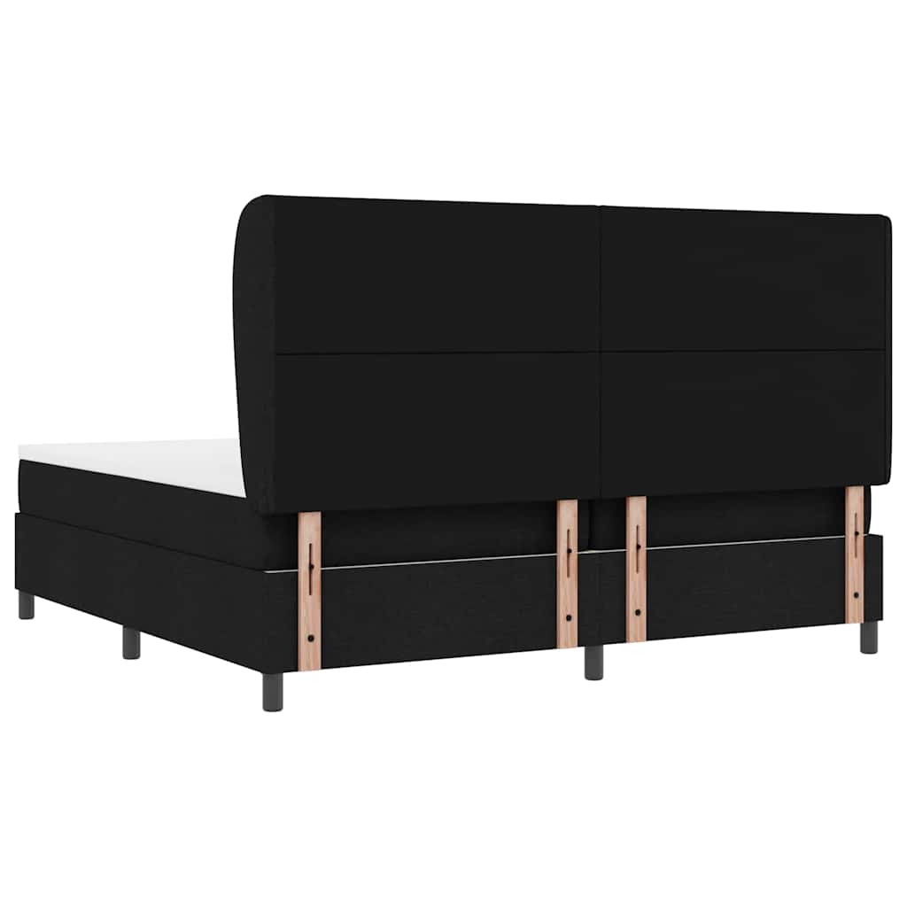 vidaXL Κρεβάτι με ελατήρια με κεφαλάρι Μαύρο 200 x 200 cm ύφασμα