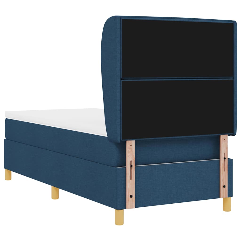 vidaXL Κρεβάτι με ελατήρια με στρώμα Μπλε 190 x 90 cm ύφασμα