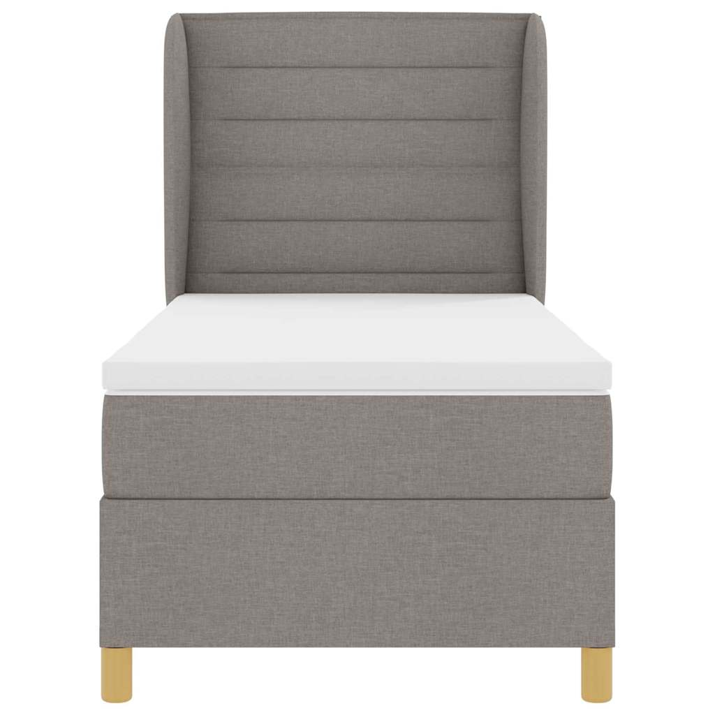 vidaXL Κρεβάτι με ελατήρια με στρώμα Taupe 200 x 90 εκ. ύφασμα