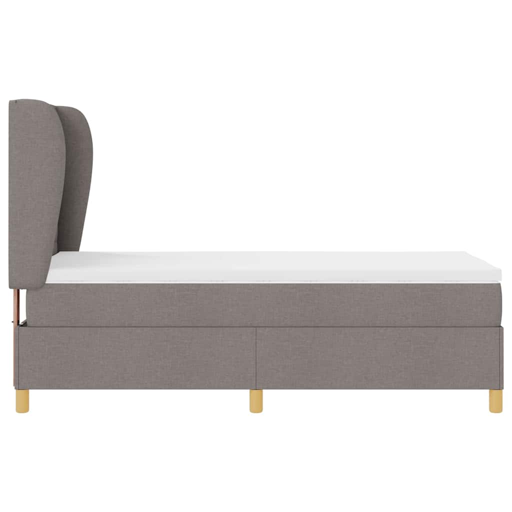 vidaXL Κρεβάτι με ελατήρια με στρώμα Taupe 200 x 90 εκ. ύφασμα