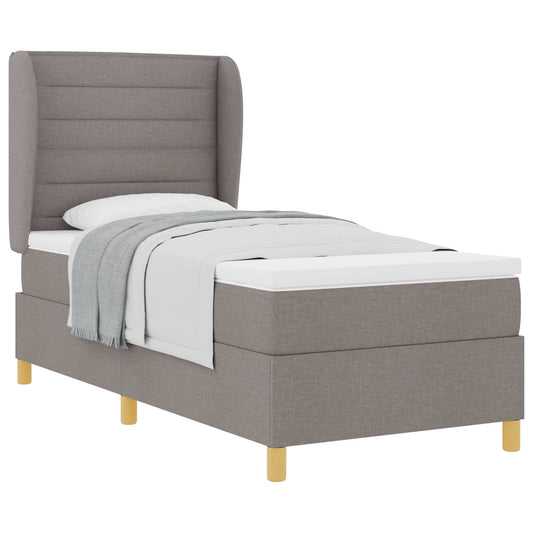 vidaXL Κρεβάτι με ελατήρια με στρώμα Taupe 200 x 100 cm ύφασμα