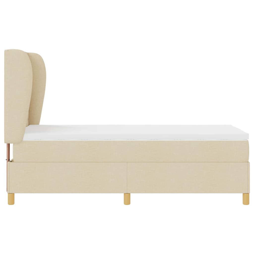 vidaXL Κρεβάτι με ελατήρια με στρώμα Κρεμ 200 x 100 cm ύφασμα