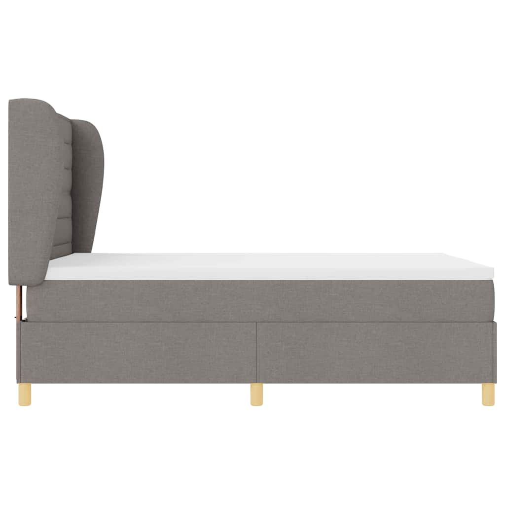 vidaXL Κρεβάτι με ελατήρια με στρώμα Taupe 190 x 140 εκατοστά ύφασμα