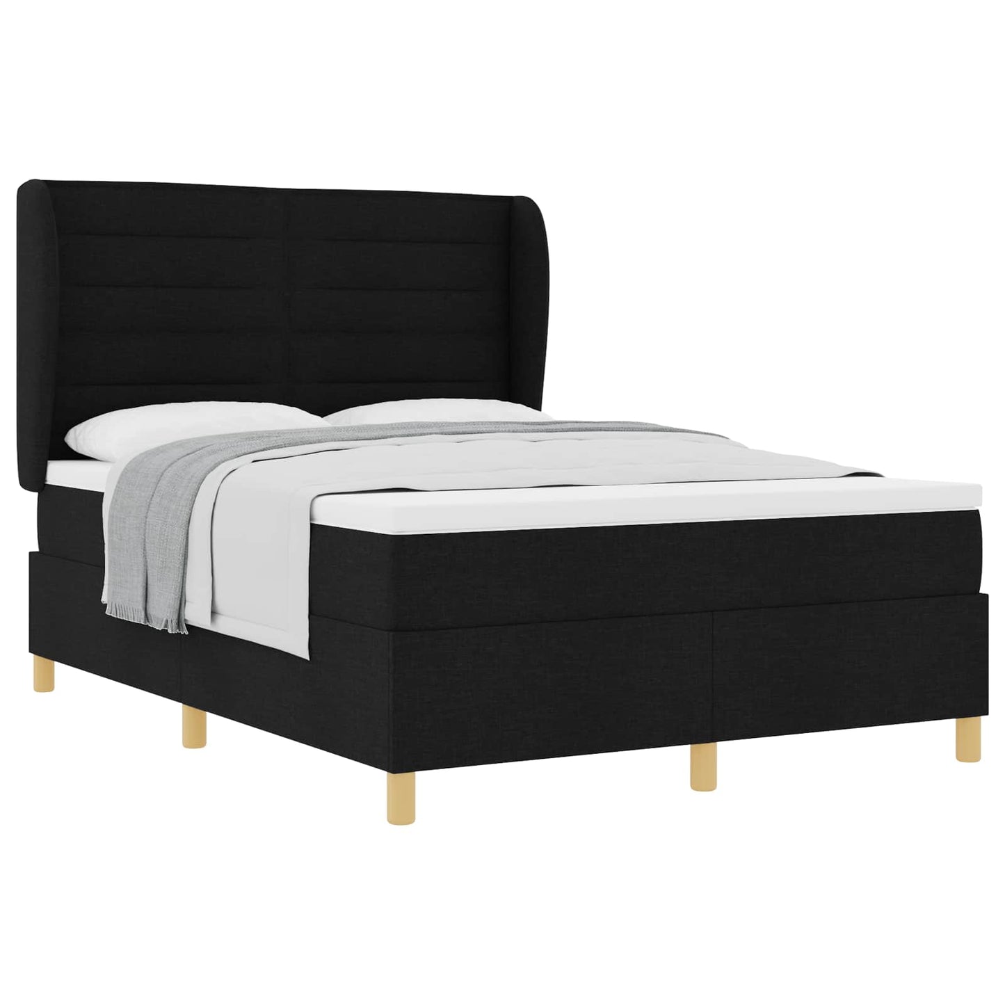vidaXL Κρεβάτι με ελατήρια με στρώμα Μαύρο 200 x 140 cm ύφασμα