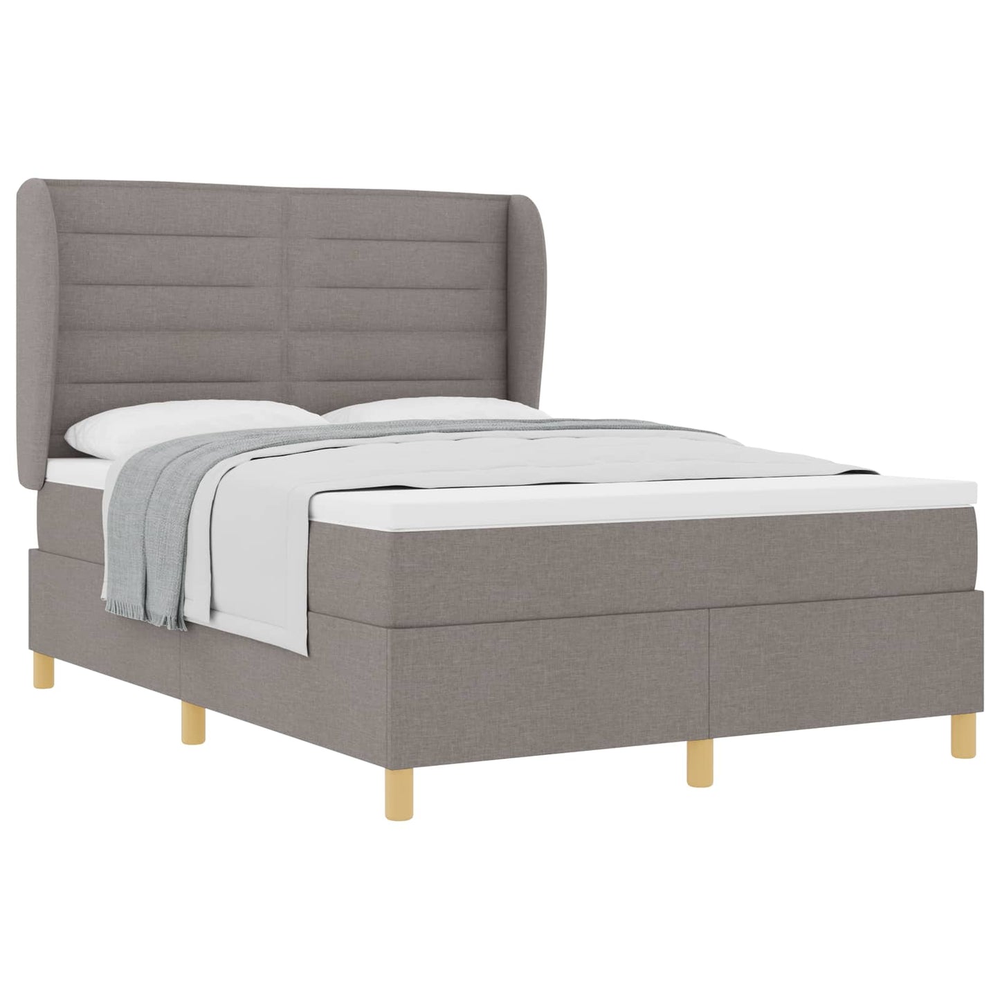vidaXL Κρεβάτι με ελατήρια με στρώμα Taupe 200 x 140 cm ύφασμα