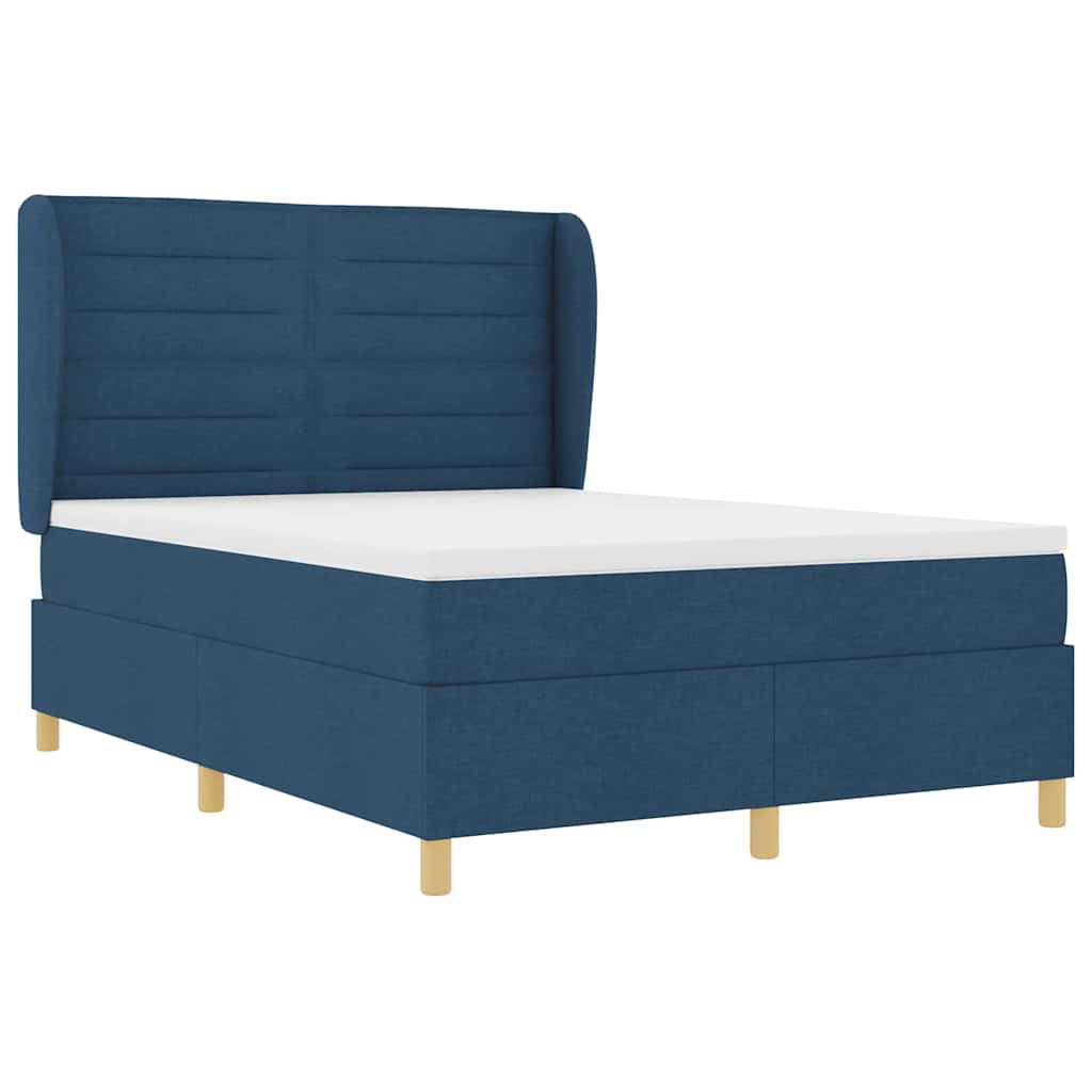 vidaXL Κρεβάτι με ελατήρια με στρώμα Μπλε 200 x 140 cm ύφασμα