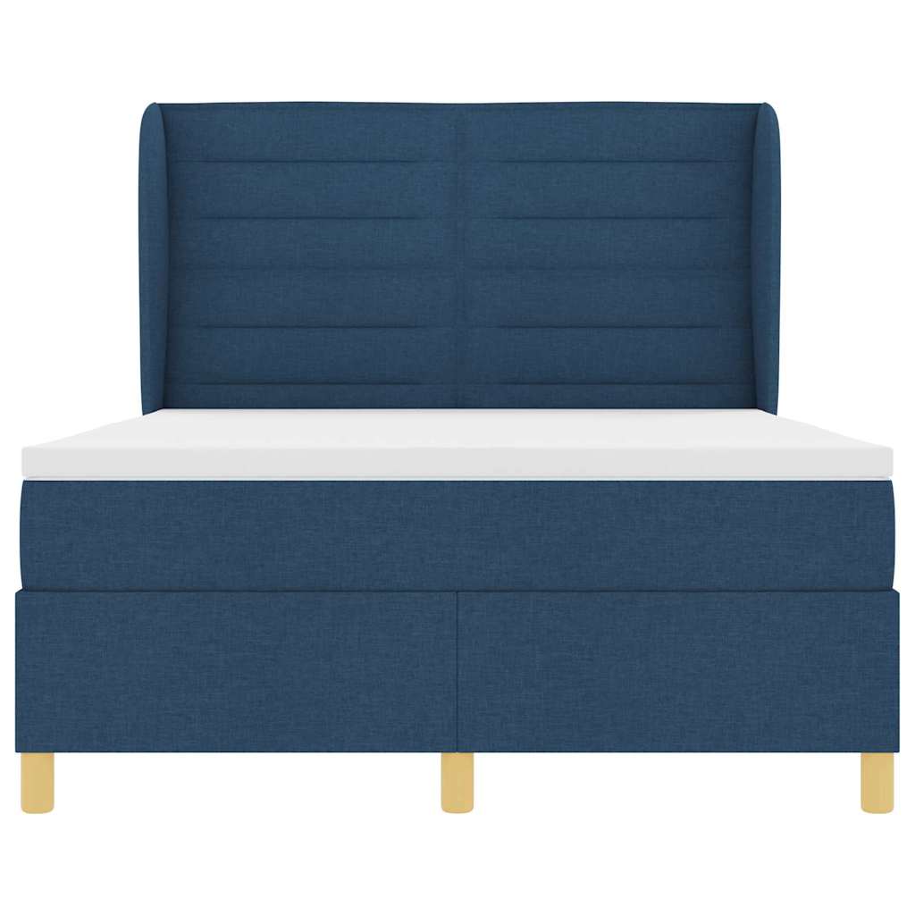 vidaXL Κρεβάτι με ελατήρια με στρώμα Μπλε 200 x 140 cm ύφασμα