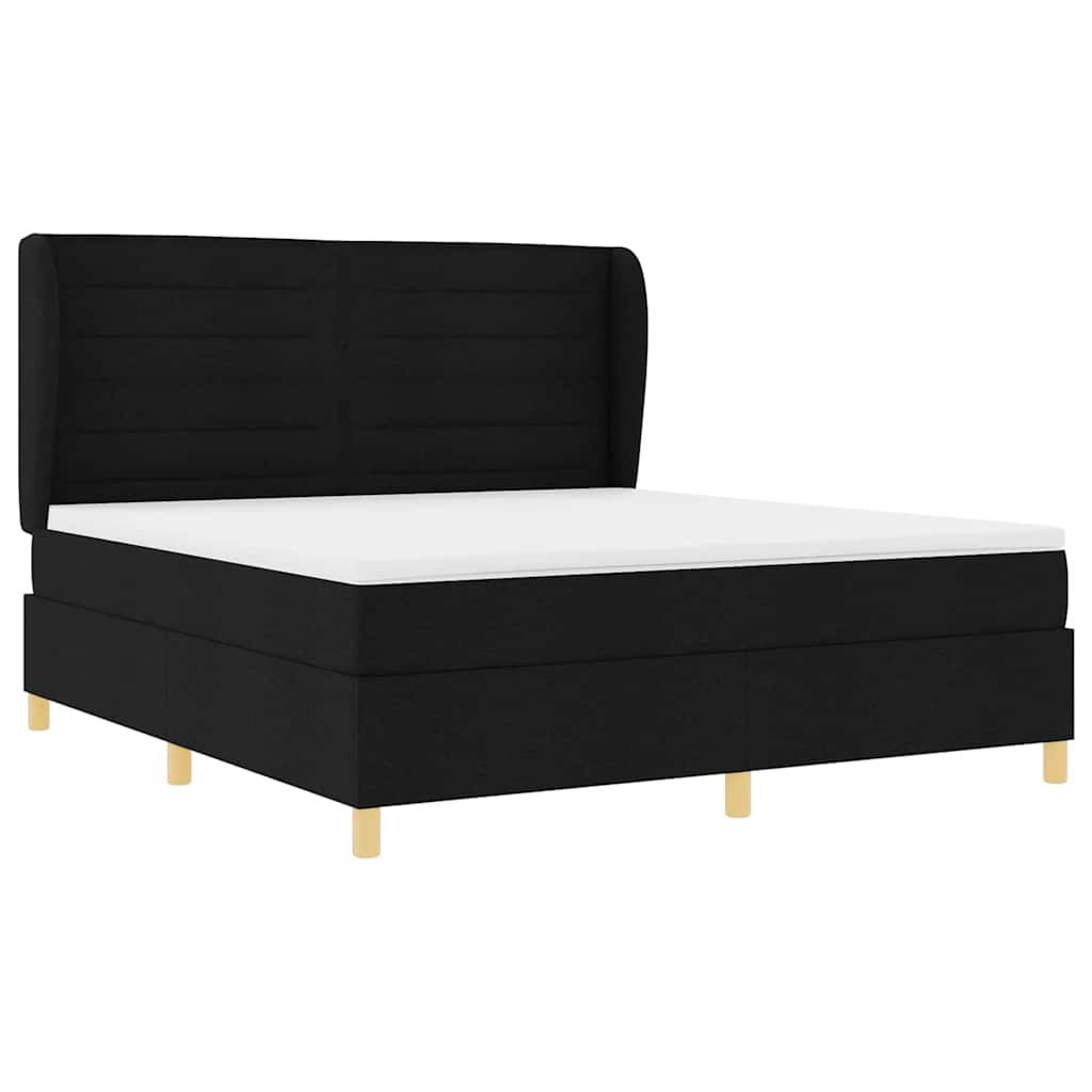 vidaXL Κρεβάτι με ελατήρια με στρώμα Μαύρο 200 x 180 cm ύφασμα