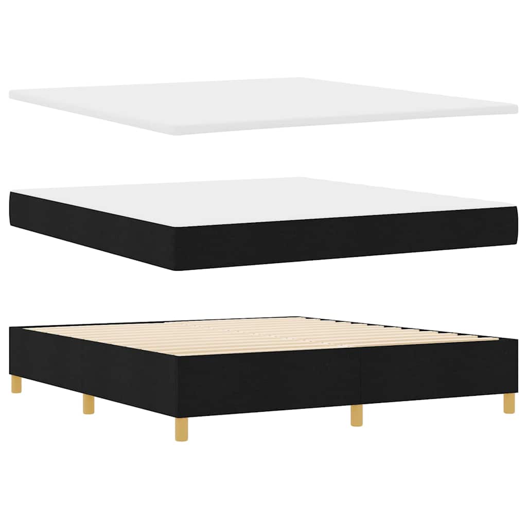 vidaXL Κρεβάτι με ελατήρια με στρώμα Μαύρο 200 x 180 cm ύφασμα