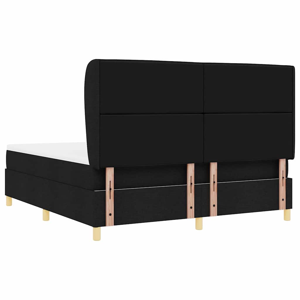 vidaXL Κρεβάτι με ελατήρια με στρώμα Μαύρο 200 x 180 cm ύφασμα