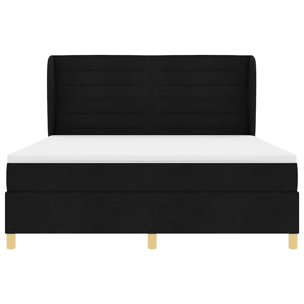 vidaXL Κρεβάτι με ελατήρια με στρώμα Μαύρο 200 x 180 cm ύφασμα