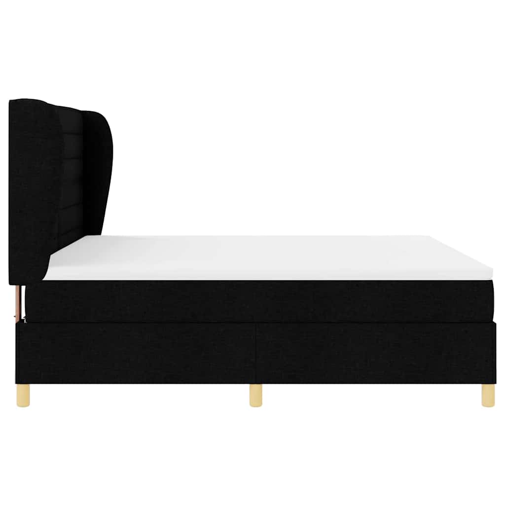 vidaXL Κρεβάτι με ελατήρια με στρώμα Μαύρο 200 x 180 cm ύφασμα