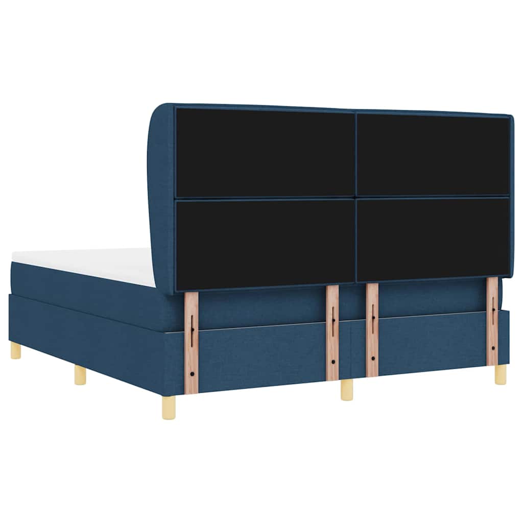 vidaXL Κρεβάτι με ελατήρια με στρώμα Μπλε 200 x 180 cm ύφασμα