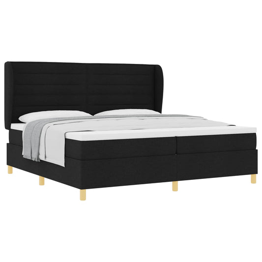 vidaXL Κρεβάτι με ελατήρια με στρώμα Μαύρο 200 x 200 cm ύφασμα