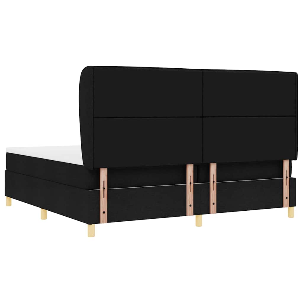 vidaXL Κρεβάτι με ελατήρια με στρώμα Μαύρο 200 x 200 cm ύφασμα