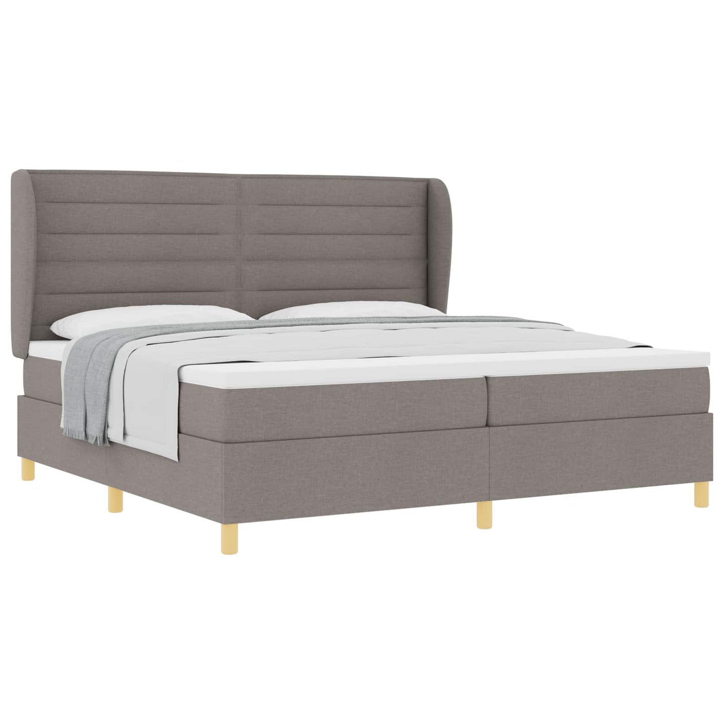 vidaXL Κρεβάτι με ελατήρια με στρώμα Taupe 200 x 200 cm ύφασμα