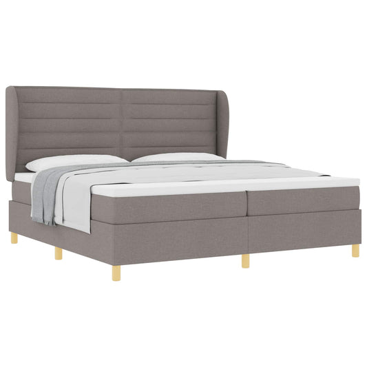 vidaXL Κρεβάτι με ελατήρια με στρώμα Taupe 200 x 200 cm ύφασμα