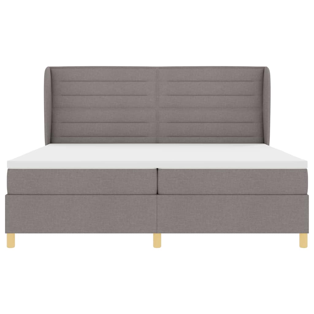 vidaXL Κρεβάτι με ελατήρια με στρώμα Taupe 200 x 200 cm ύφασμα