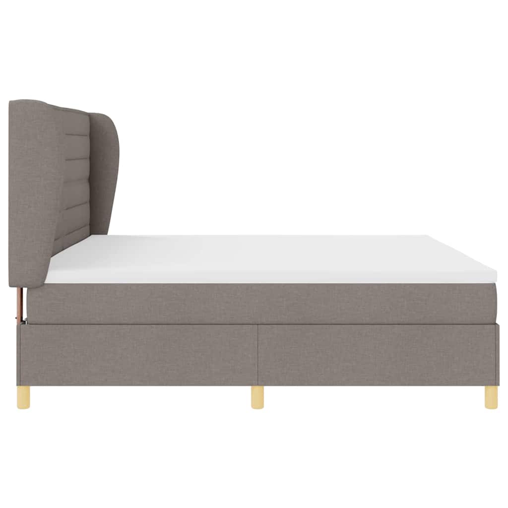 vidaXL Κρεβάτι με ελατήρια με στρώμα Taupe 200 x 200 cm ύφασμα