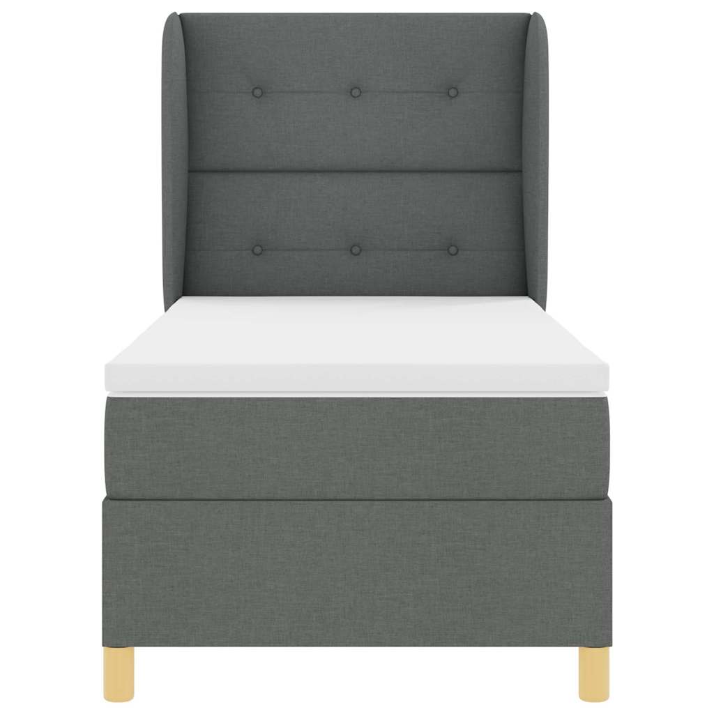 vidaXL Κρεβάτι με ελατήρια Σκούρο Γκρι 200 x 80 εκατοστά ύφασμα