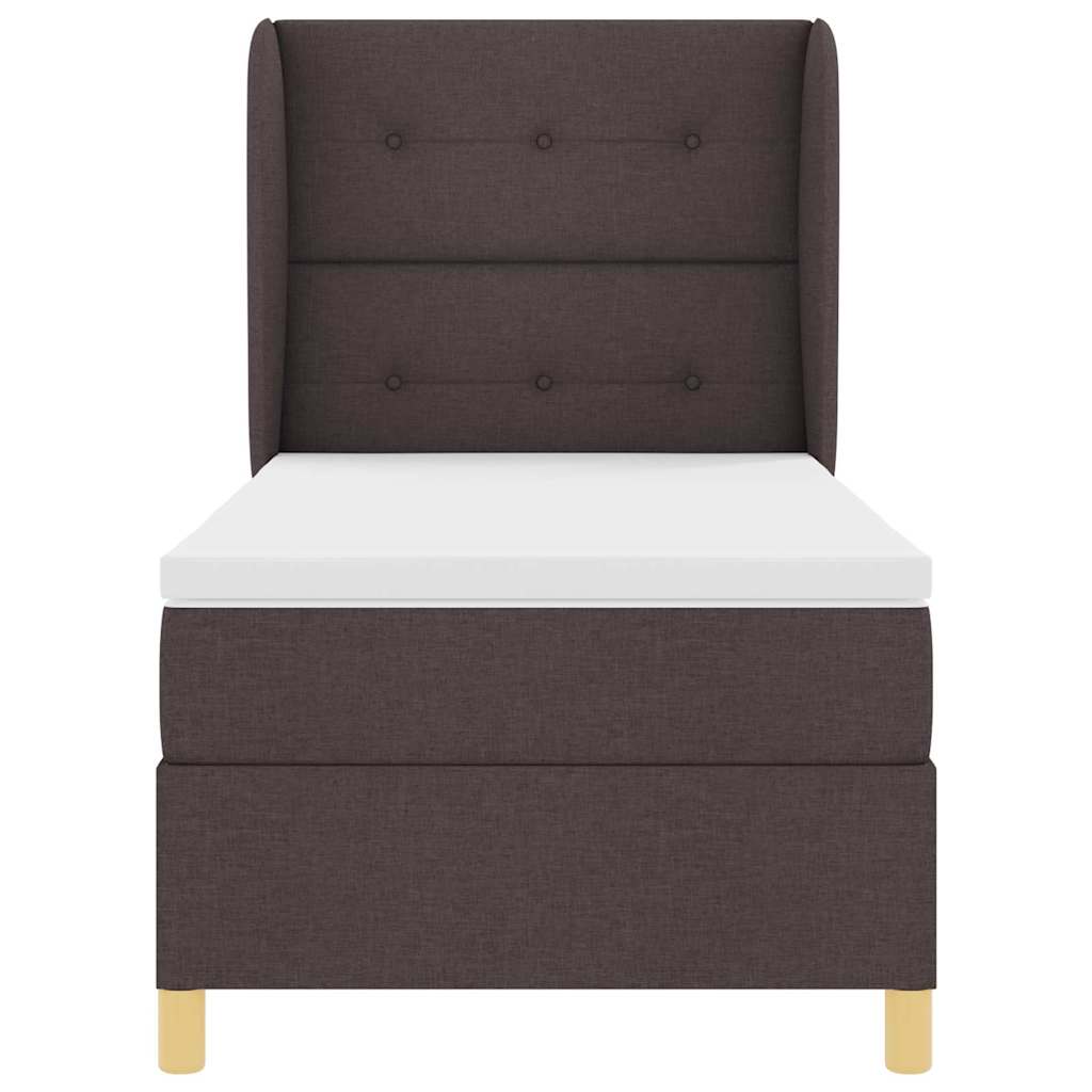 vidaXL Κρεβάτι με ελατήρια Σκούρο Καφέ 200 x 80 εκατοστά ύφασμα