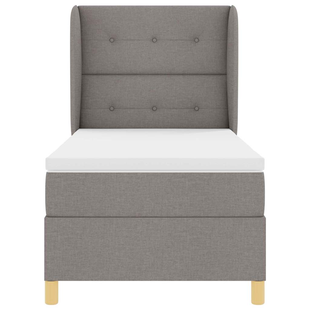 vidaXL Κρεβάτι με ελατήρια με κεφαλάρι Taupe 200 x 80 εκατοστά ύφασμα