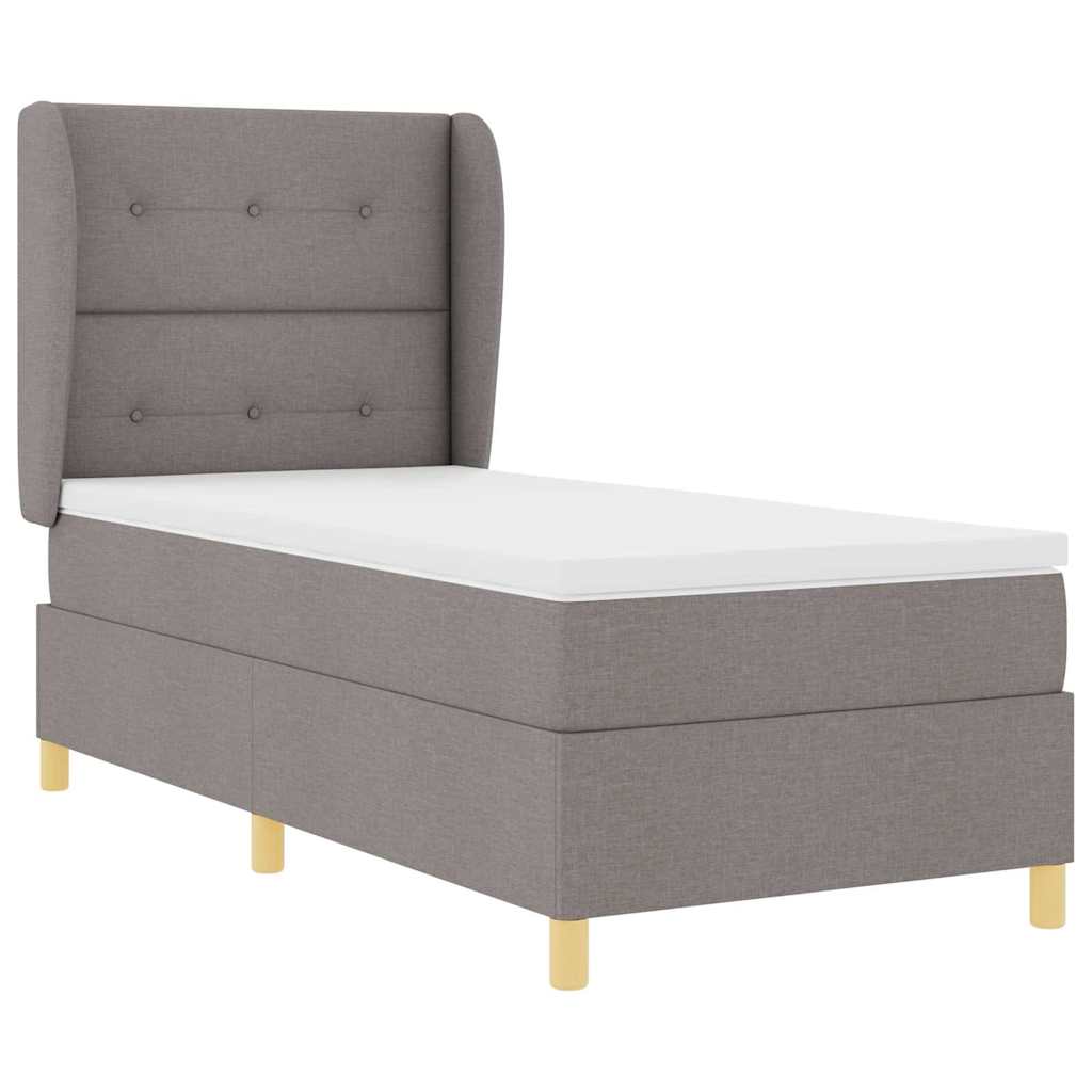 vidaXL Κρεβάτι με ελατήρια με κεφαλάρι Taupe 190 x 90 cm ύφασμα