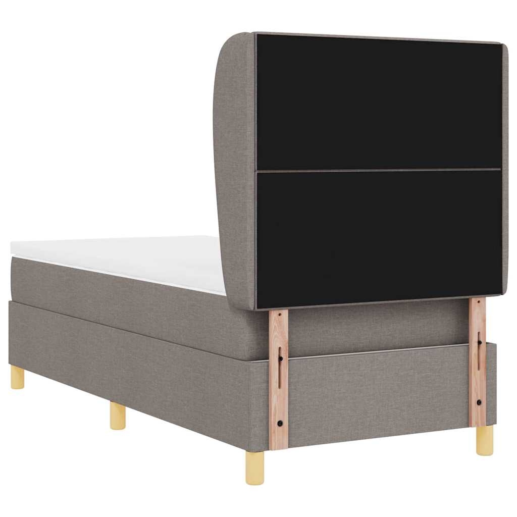 vidaXL Κρεβάτι με ελατήρια με στρώμα Taupe 200 x 90 εκ. ύφασμα
