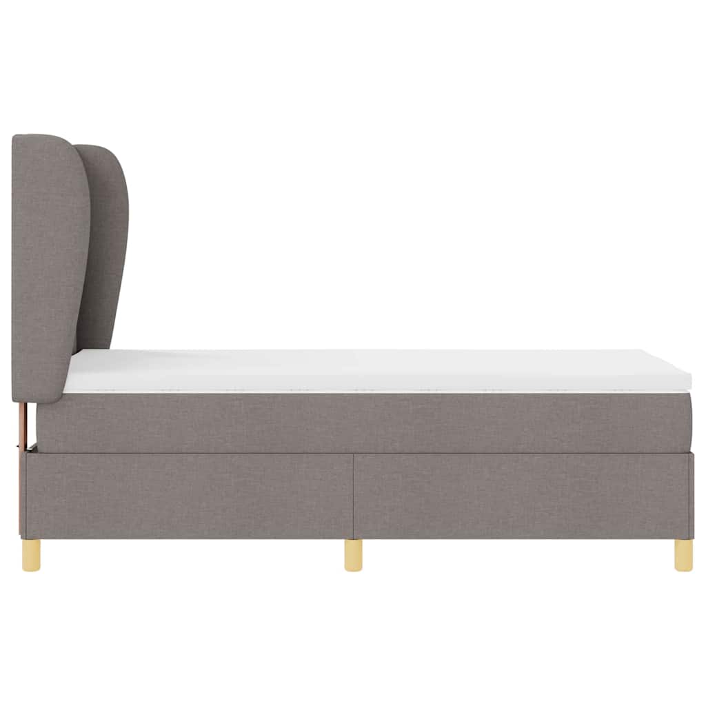 vidaXL Κρεβάτι με ελατήρια με στρώμα Taupe 200 x 90 εκ. ύφασμα