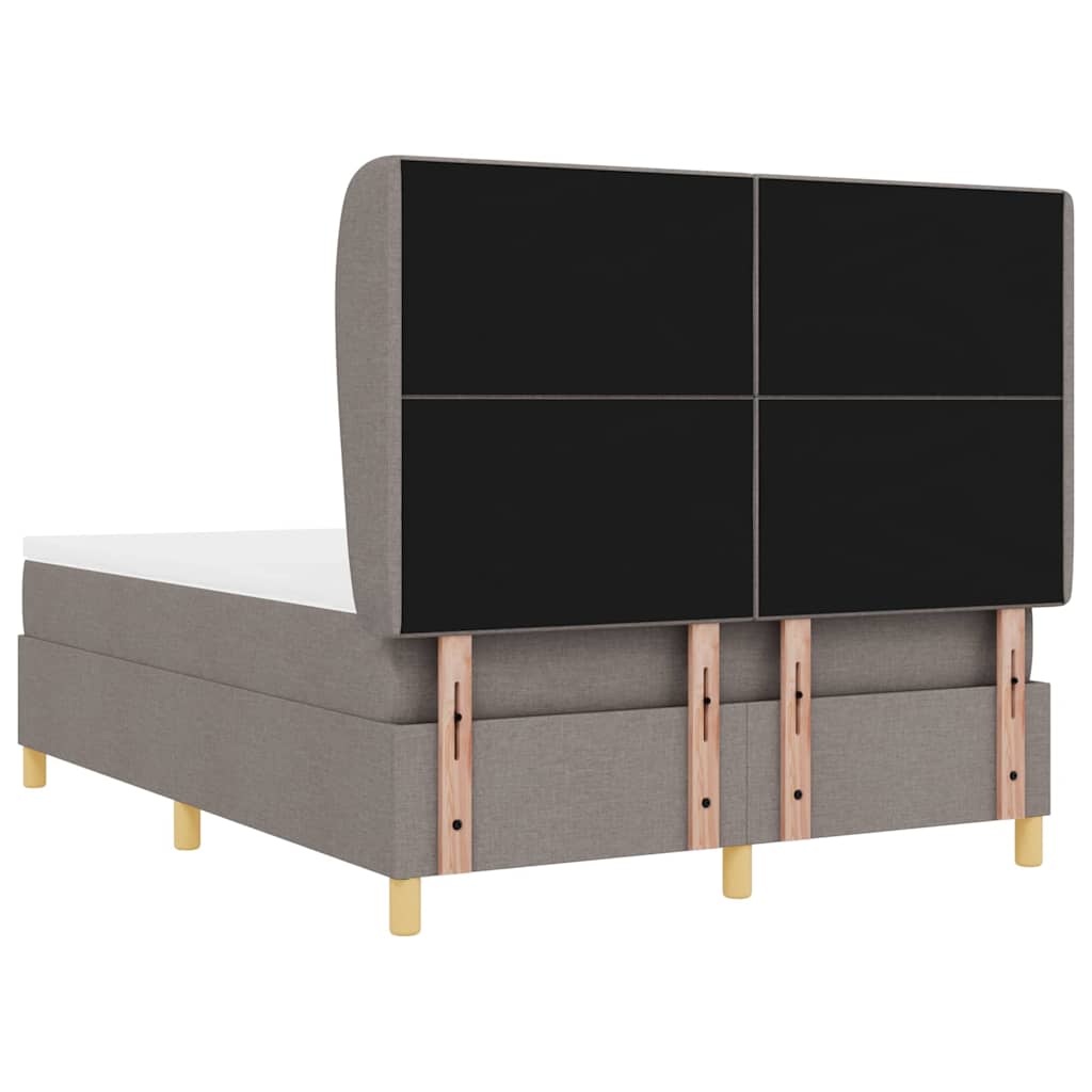 vidaXL Κρεβάτι με ελατήρια με κεφαλάρι Taupe 190 x 140 εκατοστά ύφασμα