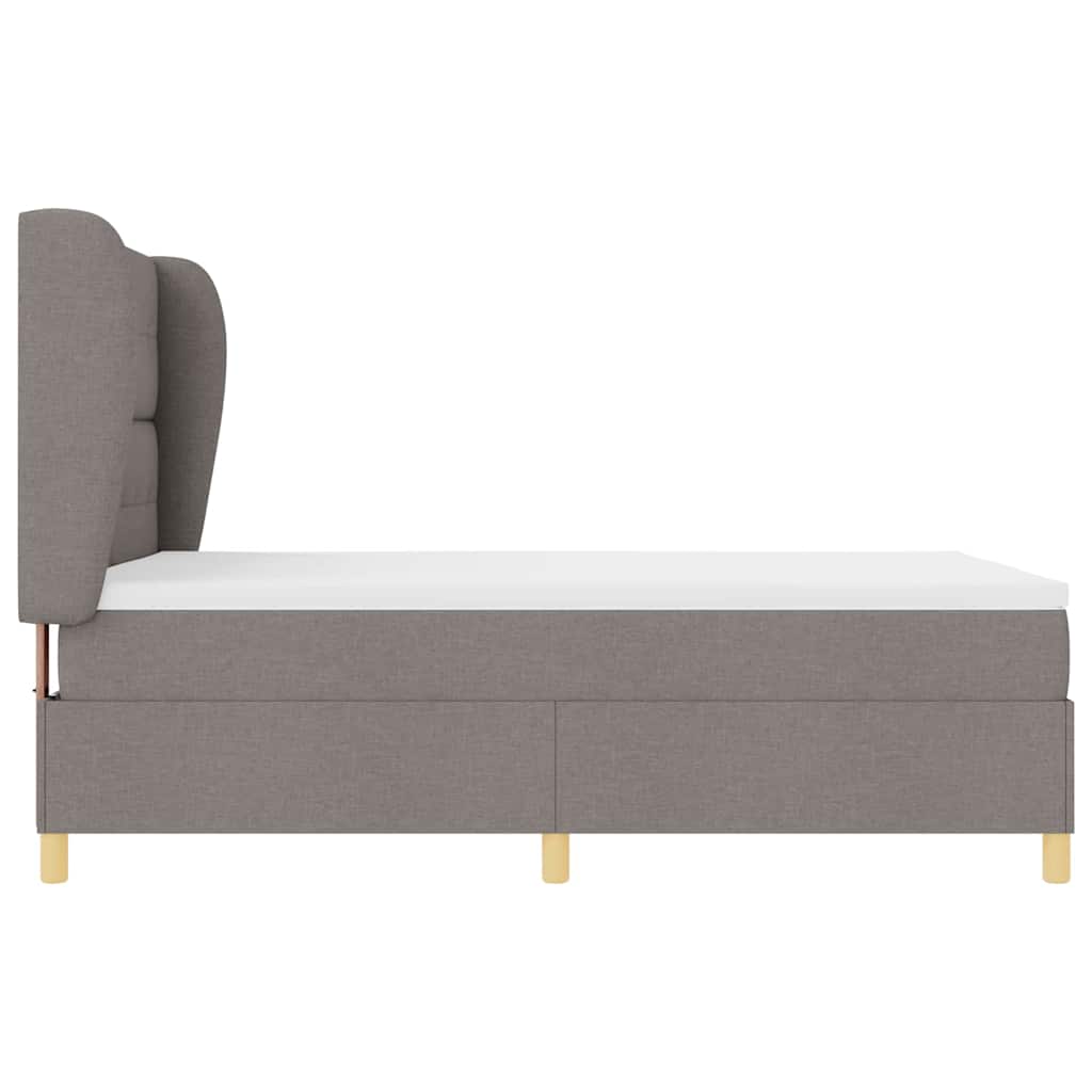 vidaXL Κρεβάτι με ελατήρια με κεφαλάρι Taupe 200 x 140 cm ύφασμα