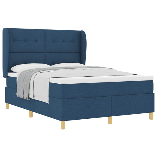 vidaXL Κρεβάτι με ελατήρια με κεφαλάρι Μπλε 200 x 140 cm ύφασμα