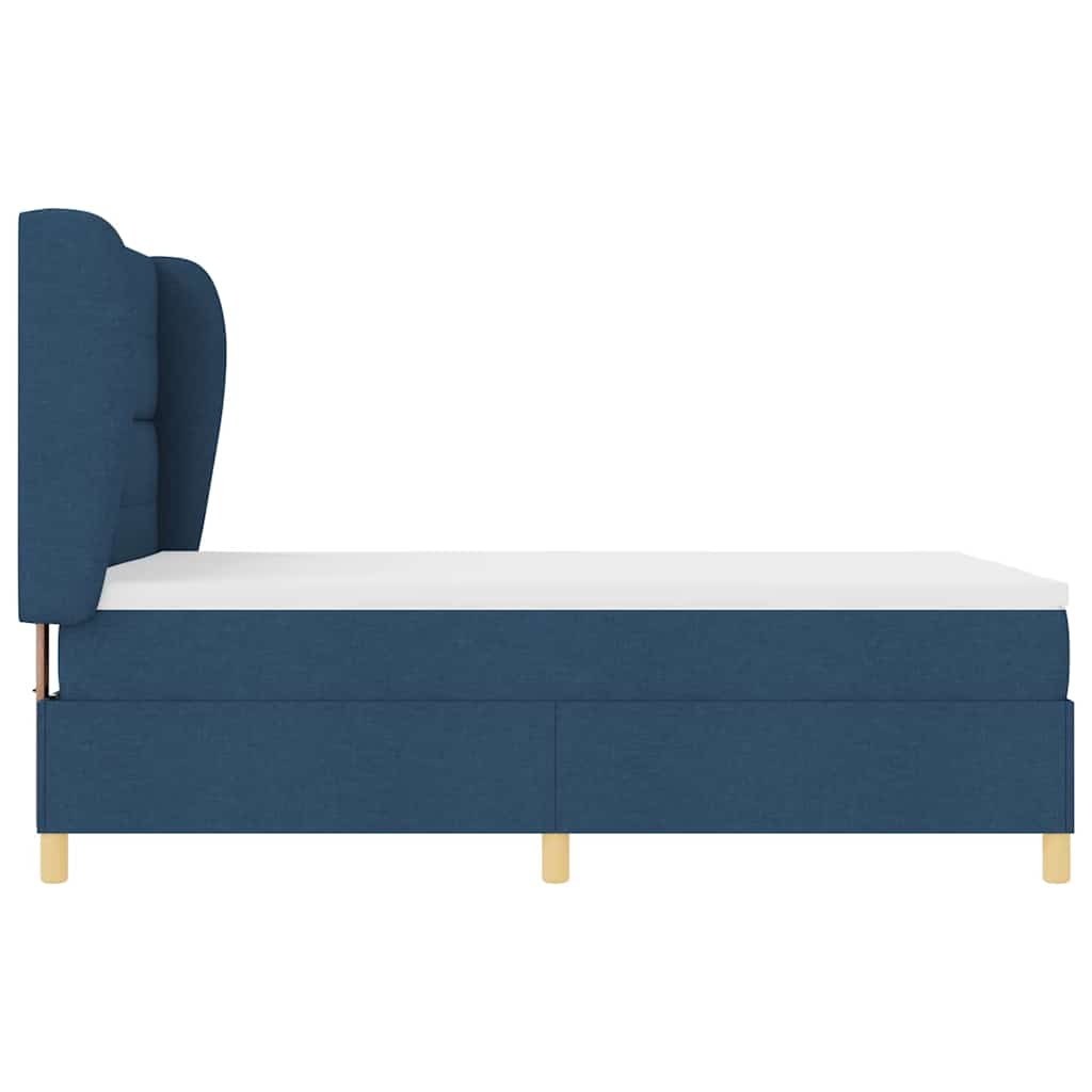 vidaXL Κρεβάτι με ελατήρια με κεφαλάρι Μπλε 200 x 140 cm ύφασμα