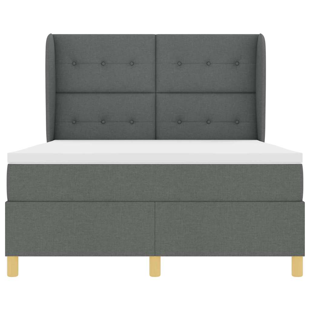 vidaXL Κρεβάτι με ελατήρια Σκούρο Γκρι 200 x 160 εκατοστά ύφασμα