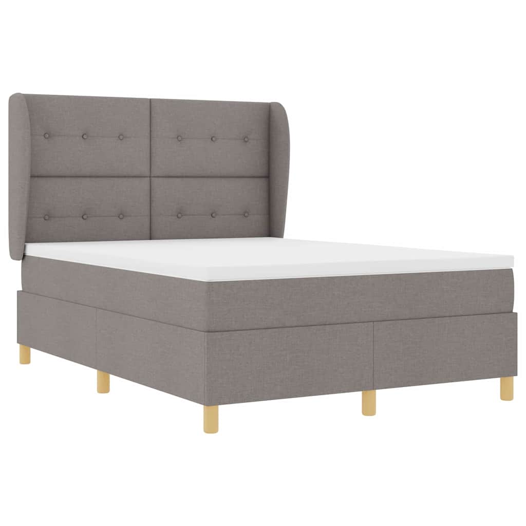 vidaXL Κρεβάτι με ελατήρια με κεφαλάρι Taupe 200 x 160 εκατοστά ύφασμα