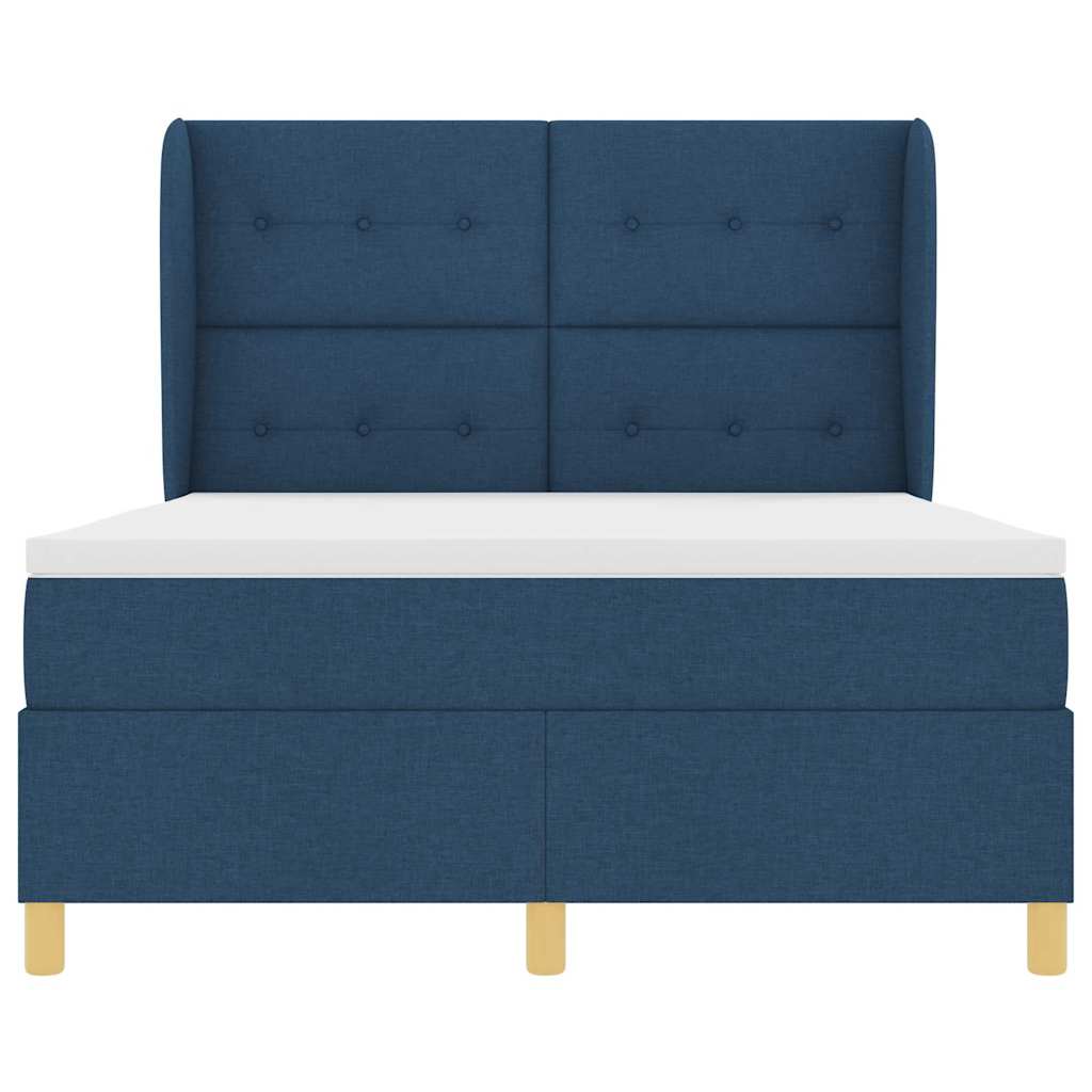 vidaXL Κρεβάτι με ελατήρια με κεφαλάρι Μπλε 200 x 160 εκατοστά ύφασμα