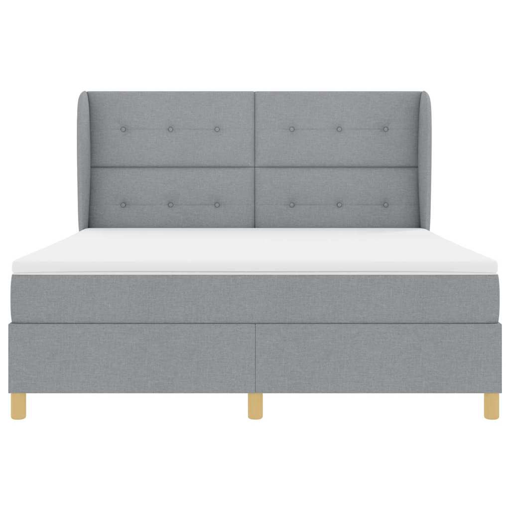 vidaXL Κρεβάτι με ελατήρια Ανοιχτό γκρι 200 x 180 cm ύφασμα