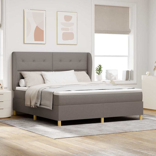 vidaXL Κρεβάτι με ελατήρια με κεφαλάρι Taupe 200 x 180 cm ύφασμα